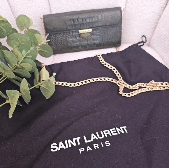 YSL Vintage Kisslock Crocodile Wallet - Picture 11 of 17